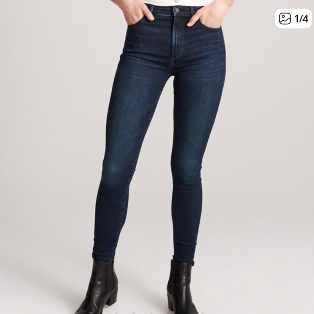 Abercrombie & Fitch Simone High rise super skinny dark wash jeans, size 4 / 27